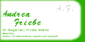 andrea friebe business card